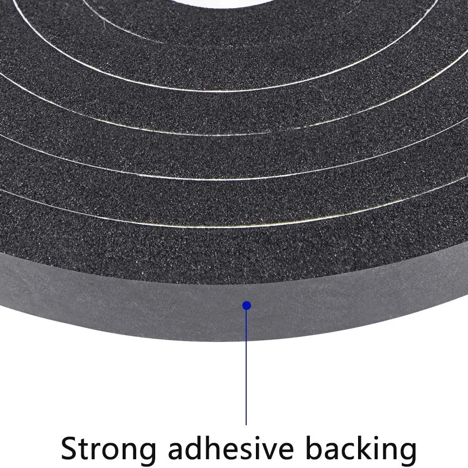 Tira de espuma de neopreno con adhesivo para puerta, 1/4 pulgadas, Económica