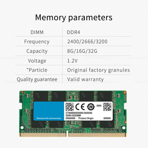 CRUCIAL DDR4 <strong>Laptop</strong> <strong>RAM</strong> 8GB 16GB 32GB SODIMM 2133 2400 2666 3200Mhz 25600 PC4-19200 Compatible Notebook 260PIN 1.2V ECC - Product Image 3