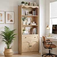 Vitrine en bois moderne de haute qualité et durable avec un design ondulé extensible pour le salon et la chambre à coucher