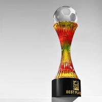 Nouveau Design Basketball Football Volley-ball Golf Billard Verre de cristal coloré Prix Trophées MH-J0268