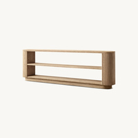 Table de canapé moderne en travertin, table console d'entrée avec rangement pour salon et villa
