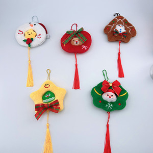 Porte-clés en peluche de Noël, pendentif doux en forme de couronne, ours, étoile, pain d'épices, breloque de sac, cadeau pour enfants - Product Image 6