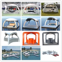 Relax Party Bana DWf personnalisé gonflable Aqua Water Banas île flottante gonflable avec tente pour les loisirs aquatiques