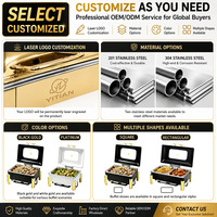YITIAN Direktvertrieb 201 Edelstahl Chafing Dish Buffet-Server mit Doppelheizung, Alkoholbrenner und Elektrischer Heizplatte