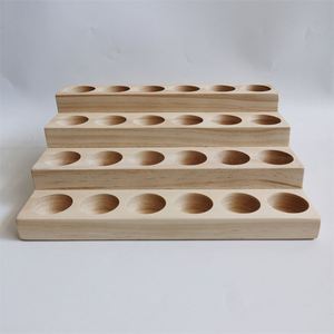 Polished Wood Cosmetic Organizer Double Layer <b>Perfume</b> Aromatherapy <b>Tray</b> Doterra Oil Bottle Holder Essential Oil Display Stand - Product Image 3