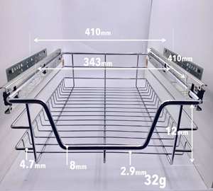 Estante de almacenamiento deslizante para cajones LED moderno, cesta de hierro plana de 4 lados, organizador de tiradores de armario para Cocina - Product Image 6
