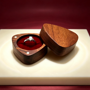 Boîte à bague en bois de noyer avec fermeture magnétique, intérieur en velours, pour fiançailles, mariage, rangement de bagues, boîte cadeau, logo personnalisé disponible - Product Image 4