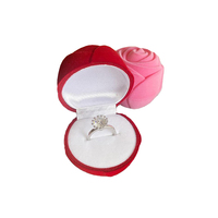 Boîte à bijoux personnalisée en forme de rose de velours romantique pour les amoureux et les couples de la Saint-Valentin boîtes cadeaux de bagues de fiançailles de mariage
