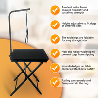 Table de toilettage portable pour animaux de compagnie, facile à nettoyer, avec plateau et structure en fer robustes, pour chats et chiens, petit modèle, outils de toilettage