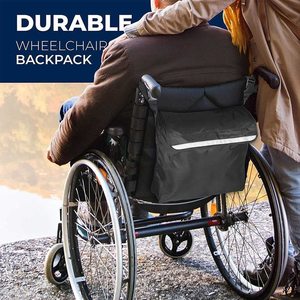 Bolsa de almacenamiento trasera para silla de ruedas, accesorio para deportes al aire libre, color negro y azul, para motocicleta y silla de ruedas - Product Image 4