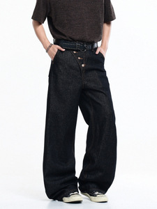 กางเกงยี<span class=keywords><strong>น</strong></span>ส์ชายชายเสื้อมีขอบทรงกางเกงเดนิมใส่สบาย - Product Image 3