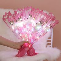 Valentijnsdag & Schoolseizoen Cadeau - 40cm Lange Zeepbloemen Rozenboeket Simulatie Beer Zeep voor Leraren Vriendin