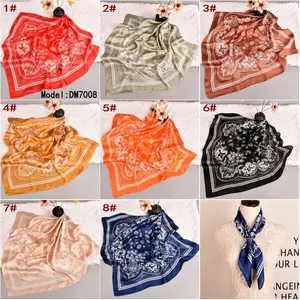 New High Quality Paisley Pattern Scarf Wholesale Fashion Silk-like Women 70 Satin Square Scarves