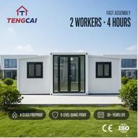 Maison conteneur préfabriquée extensible CE normes européennes 20 pieds 30 pieds 40 pieds, 2 chambres, 1 salle de bain, type maisonnette ou logement secondaire