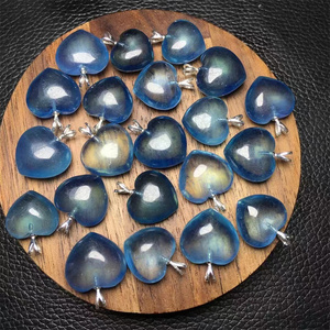 <span class=keywords><strong>Ciondolo</strong></span> in Cristallo Naturale all'Ingrosso, Pendente a Cuore in Argento S925 con <span class=keywords><strong>Acquamarina</strong></span> per Regali - Product Image 6