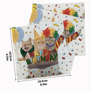 Serbet Kertas Koktail Sekali Pakai Grosir Bermotif Tiga Kucing untuk Pesta Ulang Tahun & Dekorasi Pesta - Product Image 6