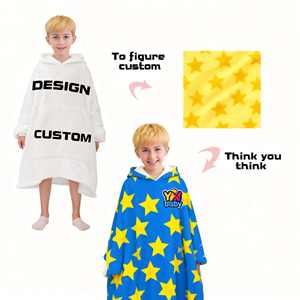 OEM ODM Personnalisable 100% Polyester Hiver Surdimensionné Polaire à Capuche Couverture pour Adultes Enfants Peluche Portable Hoodie Motif <span class=keywords><strong>Plaid</strong></span> - Product Image 4