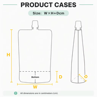 En stock – Sachet transparent de 50 ml avec bec verseur, matériaux BOPA+PE haut de gamme pour l'emballage de l'eau minérale, du champagne, de la bière et des liquides, avec bouchon de qualité alimentaire