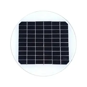 Durable custom solar panel round shape 12V 18V 4W 3W mini solar panels round solar panel 5W for garden light grow LED light