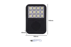 Lampe Solaire d'Urgence Haute Luminosité Étanche IP63 avec Haut-Parleur, Batterie Rechargeable au Lithium Fer Phosphate 3.7V 2000mAh - Product Image 2