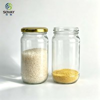 Pot en verre transparent multifonctionnel de 300 ml à col fileté, haut et fin, pour la maison et la vente en gros commerciale