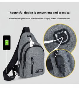 Custom Logo Men's Chest Bag Oxford Fabric <b>Large</b> Capacity Shoulder Bag - Product Image 3
