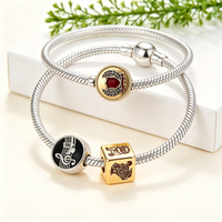 Breloques en métal émaillé personnalisées, perles en alliage à trou traversant, ornements pour la création de bracelets européens DIY et la conception de bijoux de mode