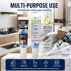 Simiado Mastic Anti-Moisissure Type Cristal 120ml pour Zones Humides Cuisine Salle de Bain - Product Image 5