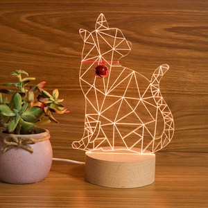 <span class=keywords><strong>Lampe</strong></span> <span class=keywords><strong>chat</strong></span> base en bois pour chambre à coucher veilleuse <span class=keywords><strong>chat</strong></span> acrylique vente en gros - Product Image 2