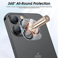 Protecteur de caméra 3D pour iPhone 17 Air 16 16e 15 14 13 12 11 Mini Pro Plus Max Protecteur d'objectif de caméra Verre de protection trempé