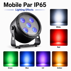 Professional IP65 Battery LED Par Light 5x18W Wireless DMX for Outdoor Wedding and Party Lighting - Product Image 4