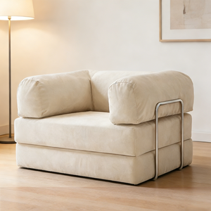 Sofá Cama Vintage de Dos Plazas, Compacto y Plegable, Nuevo Modelo para Apartamentos Pequeños, Sala de Estar o Dormitorio, Sofá Modular de Esponja de Doble Uso - Product Image 3