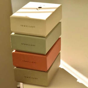 الراقية احباط ختم شعار جامدة تصغير مربع كرتون علب للمجوهرات مخصص جامدة ورق مقوى تغليف المجوهرات - Product Image 1