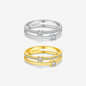 Bague Éternité Double Ligne FUAMAY 2 Grammes Or Style Classique Argent 925 Anillo De Plata pour Mariages Fêtes <span class=keywords><strong>Prix</strong></span> de Gros - Product Image 1