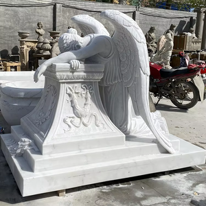 Estatua <span class=keywords><strong>de</strong></span> Ángel <span class=keywords><strong>de</strong></span> Mármol Antigua <span class=keywords><strong>de</strong></span> Tamaño Real para Cementerio - Product Image 1