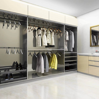 GAMSUNG 2025 Armoire d'habillage modulaire de luxe haut de gamme en acier inoxydable avec armoire en verre transparent Style design moderne