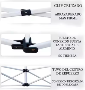 Tente Pop-Up Portable 5m x 3m Imperméable et Coupe-Vent avec Structure en Fer Pliante pour Événements Extérieurs, Salons Commerciaux, Plage et <span class=keywords><strong>Terrasse</strong></span> - Product Image 4