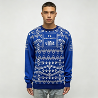 Pull tricoté pour homme à col rond et manches longues, motif jacquard Fair Isle, thème football décontracté, idéal pour les fans en automne et en hiver – Meilleure vente