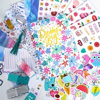 Pure Vie DIY Journal Kit pour filles âgées de 8 à 14 ans Spiral-Bound 50-Sheet Creative Scrapbooking Diary Supplies Fun Birthday/Xmas Gift