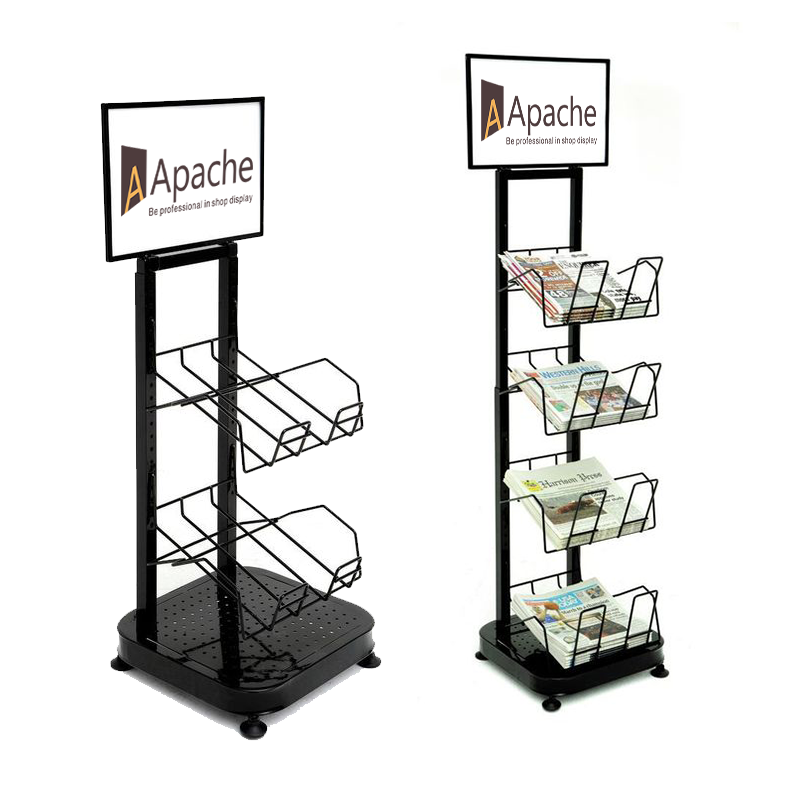 Apache Customizable Metal Display Rack Magazine Stand for Supermarket — view 2