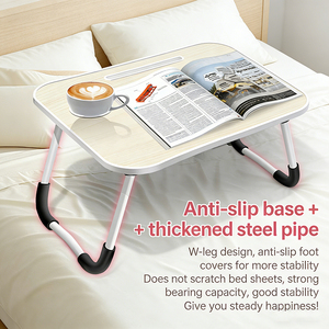 Bureau d'ordinateur portable en bois pliable, table <span class=keywords><strong>de</strong></span> <span class=keywords><strong>lit</strong></span> avec porte-gobelet pour étudiants, dortoir, table paresseuse, bureau portable - Product Image 6