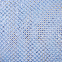 Tissu en maille brodé de fleurs bleues à paillettes 100 % polyester doux pour robes de mariée et robes de soirée pour filles - Vente en gros