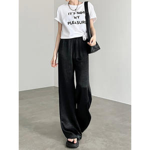 Femmes taille haute jambe droite mince été pantalon ample minceur Protection solaire Cool Sensation drapé jambe large pantalon - Product Image 6