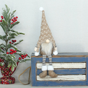 Muñeco de Navidad Tejido de Piernas Largas sin Rostro, Figura de Gnomo, Adorno de Mesa, Decoración para Sala de Estar, Acabado Mate, Reutilizable - Product Image 4