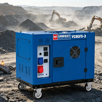 Générateur diesel monophasé super silencieux 8kW 9kW Max, groupe électrogène portable AVR, réservoir de carburant 25L, 230V 400V 10kVA, démarrage électrique, 50Hz 733cc