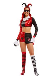 Ensemble de costume sexy de clown <span class=keywords><strong>Harley</strong></span> <span class=keywords><strong>Quinn</strong></span> avec haut court - Tenue de cosplay pour spectacle de scène d'Halloween - Product Image 3