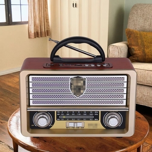 Reproductor de escritorio con control remoto por radio de banda completa, con caja de madera e inserto para tarjeta. - Product Image 2
