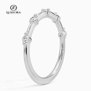 Gioielli Luxeora vendita all'ingrosso di personalizzazione reale 10k/14k/18k giallo bianco in oro massiccio anello coppia di nozze da donna - Product Image 5