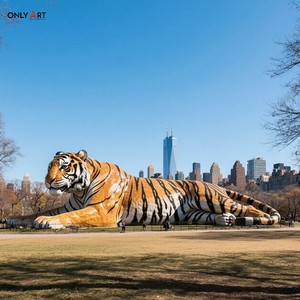 Onlyart fabbrica Design speciale e su misura enorme statua animale fatto a mano <span class=keywords><strong>tigre</strong></span> scultura in fibra di vetro per progetti Zoo - Product Image 2