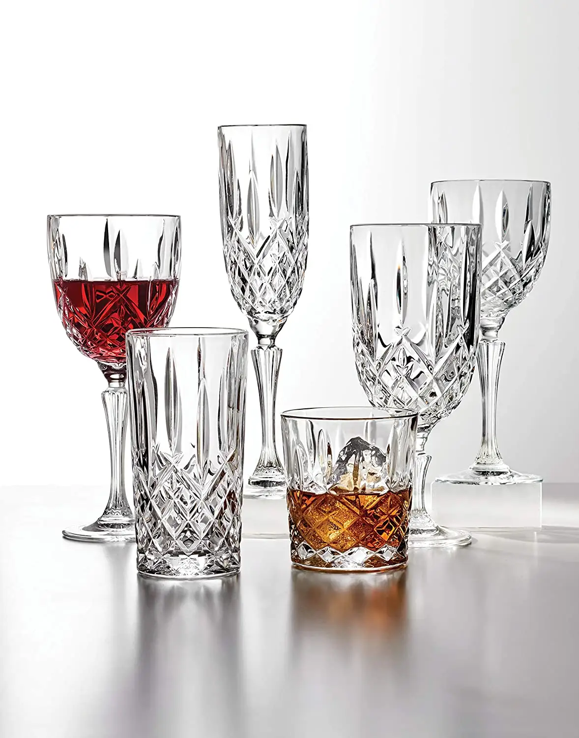 Double Old Fashion Wine Glass Set of 4, 11 oz, For Family Birthday and Weddings .